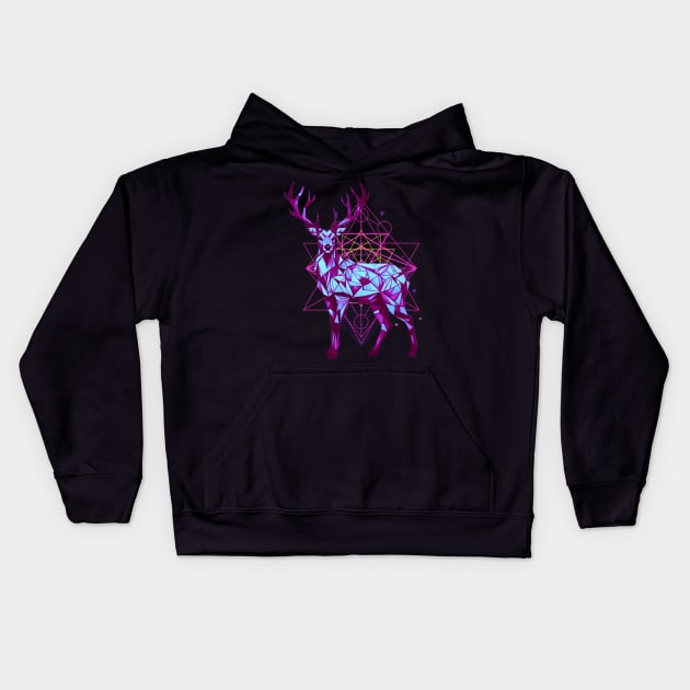 Geometric Deer Kids Hoodie by Trip Tank